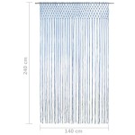 vidaXL Perdea macrame, albastru, 140 x 240 cm, bumbac vidaXL Perdea macrame, albastru, 140 x 240 cm, bumbac