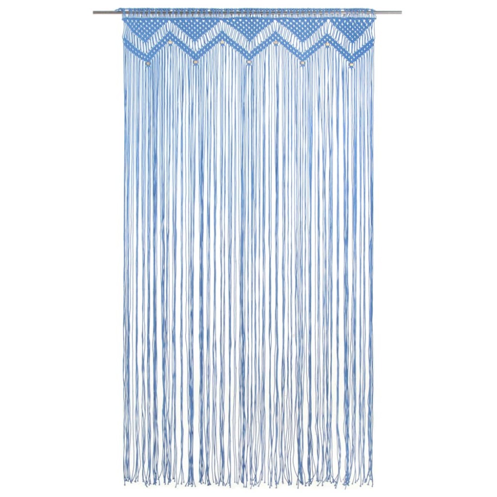 vidaXL Perdea macrame, albastru, 140 x 240 cm, bumbac