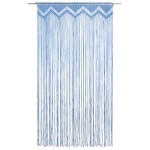 vidaXL Perdea macrame, albastru, 140 x 240 cm, bumbac vidaXL Perdea macrame, albastru, 140 x 240 cm, bumbac