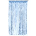 vidaXL Perdea macrame, albastru, 140 x 240 cm, bumbac vidaXL Perdea macrame, albastru, 140 x 240 cm, bumbac
