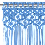 vidaXL Perdea macrame, albastru, 140 x 240 cm, bumbac vidaXL Perdea macrame, albastru, 140 x 240 cm, bumbac