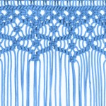 vidaXL Perdea macrame, albastru, 140 x 240 cm, bumbac vidaXL Perdea macrame, albastru, 140 x 240 cm, bumbac