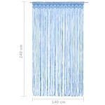 vidaXL Perdea macrame, albastru, 140 x 240 cm, bumbac vidaXL Perdea macrame, albastru, 140 x 240 cm, bumbac