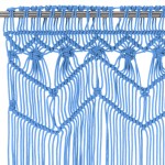 vidaXL Perdea macrame, albastru, 140 x 240 cm, bumbac vidaXL Perdea macrame, albastru, 140 x 240 cm, bumbac
