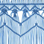 vidaXL Perdea macrame, albastru, 140 x 240 cm, bumbac vidaXL Perdea macrame, albastru, 140 x 240 cm, bumbac