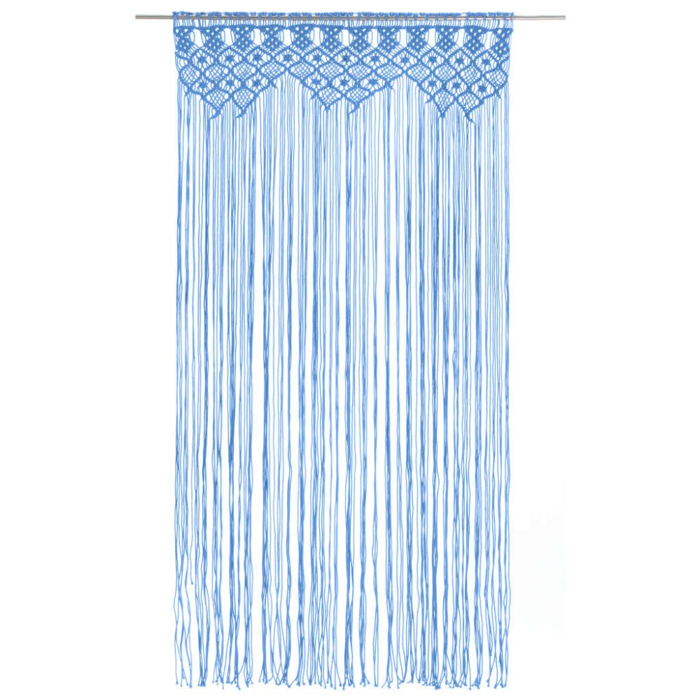 vidaXL Perdea macrame, albastru, 140 x 240 cm, bumbac