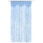 vidaXL Perdea macrame, albastru, 140 x 240 cm, bumbac vidaXL Perdea macrame, albastru, 140 x 240 cm, bumbac