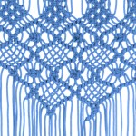 vidaXL Perdea macrame, albastru, 140 x 240 cm, bumbac vidaXL Perdea macrame, albastru, 140 x 240 cm, bumbac