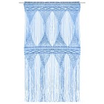 vidaXL Perdea macrame, albastru, 140 x 240 cm, bumbac vidaXL Perdea macrame, albastru, 140 x 240 cm, bumbac