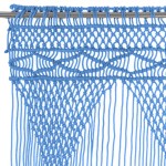 vidaXL Perdea macrame, albastru, 140 x 240 cm, bumbac vidaXL Perdea macrame, albastru, 140 x 240 cm, bumbac