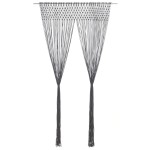 vidaXL Perdea macrame, antracit, 140 x 240 cm, bumbac vidaXL Perdea macrame, antracit, 140 x 240 cm, bumbac