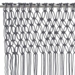vidaXL Perdea macrame, antracit, 140 x 240 cm, bumbac vidaXL Perdea macrame, antracit, 140 x 240 cm, bumbac