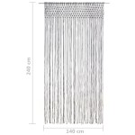 vidaXL Perdea macrame, antracit, 140 x 240 cm, bumbac vidaXL Perdea macrame, antracit, 140 x 240 cm, bumbac