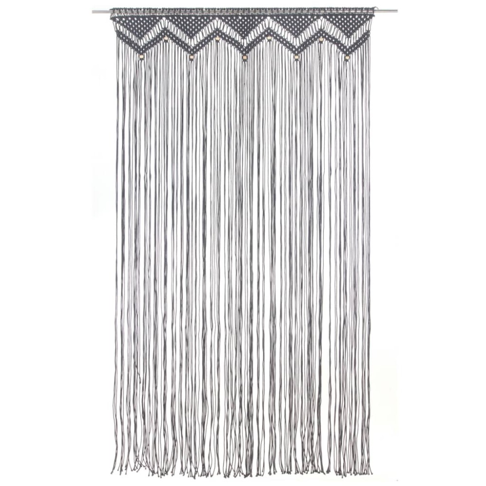 vidaXL Perdea macrame, antracit, 140 x 240 cm, bumbac