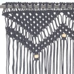 vidaXL Perdea macrame, antracit, 140 x 240 cm, bumbac vidaXL Perdea macrame, antracit, 140 x 240 cm, bumbac