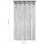 vidaXL Perdea macrame, antracit, 140 x 240 cm, bumbac vidaXL Perdea macrame, antracit, 140 x 240 cm, bumbac