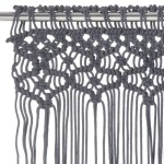 vidaXL Perdea macrame, antracit, 140 x 240 cm, bumbac vidaXL Perdea macrame, antracit, 140 x 240 cm, bumbac