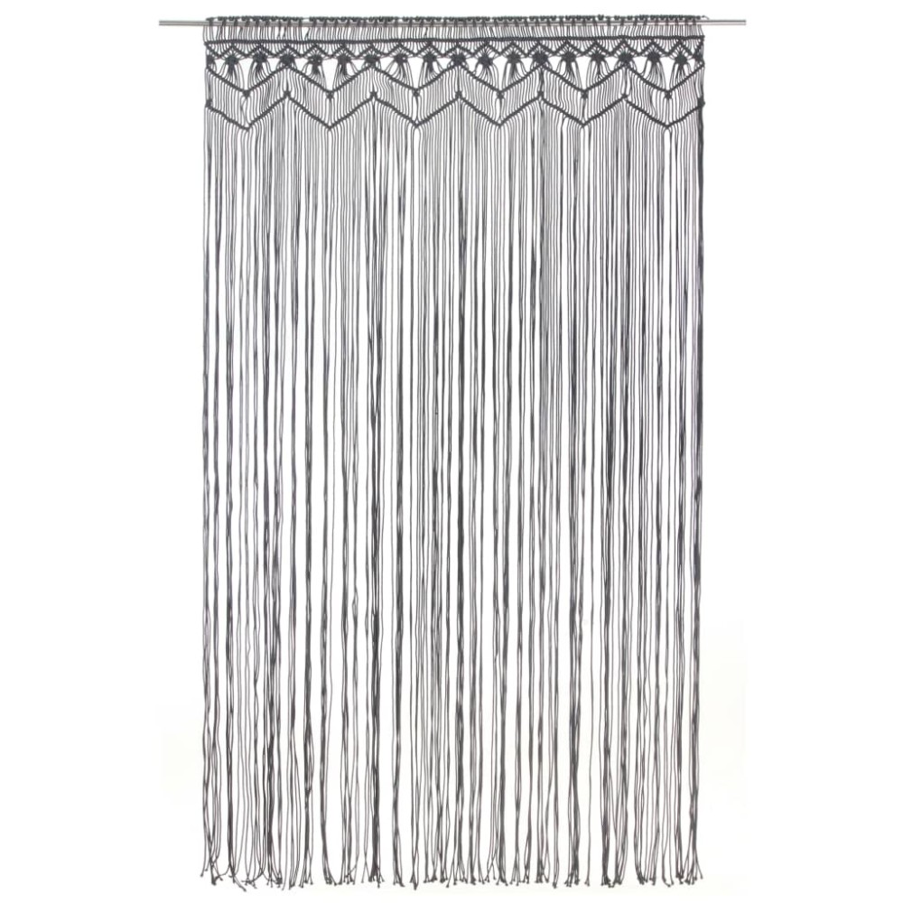 vidaXL Perdea macrame, antracit, 140 x 240 cm, bumbac