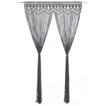 vidaXL Perdea macrame, antracit, 140 x 240 cm, bumbac vidaXL Perdea macrame, antracit, 140 x 240 cm, bumbac