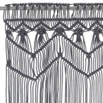 vidaXL Perdea macrame, antracit, 140 x 240 cm, bumbac vidaXL Perdea macrame, antracit, 140 x 240 cm, bumbac