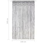 vidaXL Perdea macrame, antracit, 140 x 240 cm, bumbac vidaXL Perdea macrame, antracit, 140 x 240 cm, bumbac