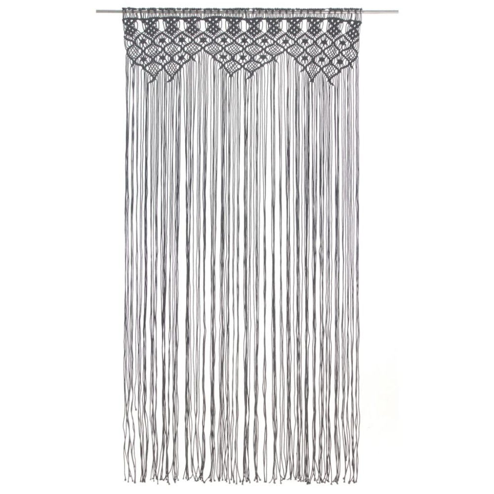 vidaXL Perdea macrame, antracit, 140 x 240 cm, bumbac