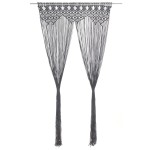 vidaXL Perdea macrame, antracit, 140 x 240 cm, bumbac vidaXL Perdea macrame, antracit, 140 x 240 cm, bumbac