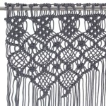 vidaXL Perdea macrame, antracit, 140 x 240 cm, bumbac vidaXL Perdea macrame, antracit, 140 x 240 cm, bumbac