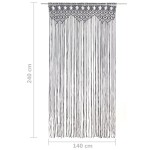 vidaXL Perdea macrame, antracit, 140 x 240 cm, bumbac vidaXL Perdea macrame, antracit, 140 x 240 cm, bumbac