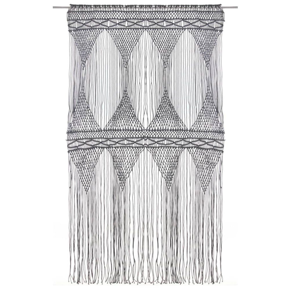 vidaXL Perdea macrame, antracit, 140 x 240 cm, bumbac