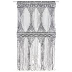 vidaXL Perdea macrame, antracit, 140 x 240 cm, bumbac vidaXL Perdea macrame, antracit, 140 x 240 cm, bumbac
