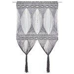 vidaXL Perdea macrame, antracit, 140 x 240 cm, bumbac vidaXL Perdea macrame, antracit, 140 x 240 cm, bumbac