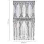 vidaXL Perdea macrame, antracit, 140 x 240 cm, bumbac vidaXL Perdea macrame, antracit, 140 x 240 cm, bumbac