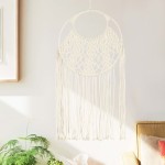vidaXL Cuier de perete din macrame, 40x80, bumbac vidaXL Cuier de perete din macrame, 40x80, bumbac