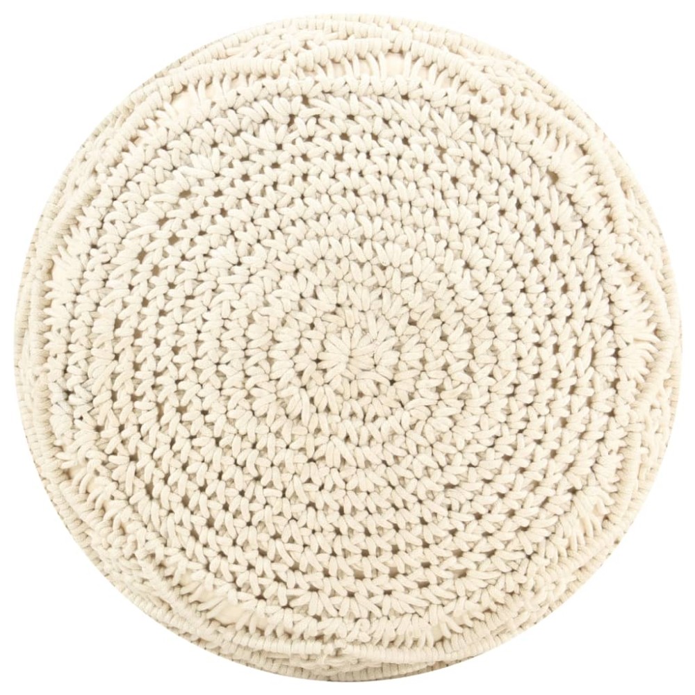 vidaXL Taburet puf macrame lucrat manual, 45 x 30 cm, bumbac
