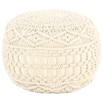 vidaXL Taburet puf macrame lucrat manual, 45 x 30 cm, bumbac vidaXL Taburet puf macrame lucrat manual, 45 x 30 cm, bumbac