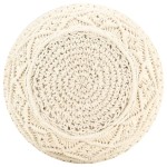vidaXL Taburet puf macrame lucrat manual, 45 x 30 cm, bumbac vidaXL Taburet puf macrame lucrat manual, 45 x 30 cm, bumbac
