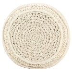 vidaXL Taburet puf macrame lucrat manual, 45 x 30 cm, bumbac vidaXL Taburet puf macrame lucrat manual, 45 x 30 cm, bumbac
