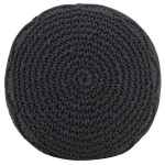 vidaXL Taburet puf macrame lucrat manual, antracit, 45x30 cm, bumbac vidaXL Taburet puf macrame lucrat manual, antracit, 45x30 cm, bumbac