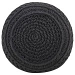 vidaXL Taburet puf macrame lucrat manual, antracit, 45x30 cm, bumbac