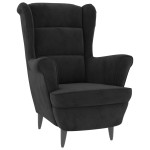 vidaXL Fotoliu, negru, catifea vidaXL Fotoliu, negru, catifea