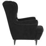 vidaXL Fotoliu, negru, catifea vidaXL Fotoliu, negru, catifea