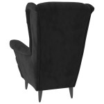 vidaXL Fotoliu, negru, catifea vidaXL Fotoliu, negru, catifea