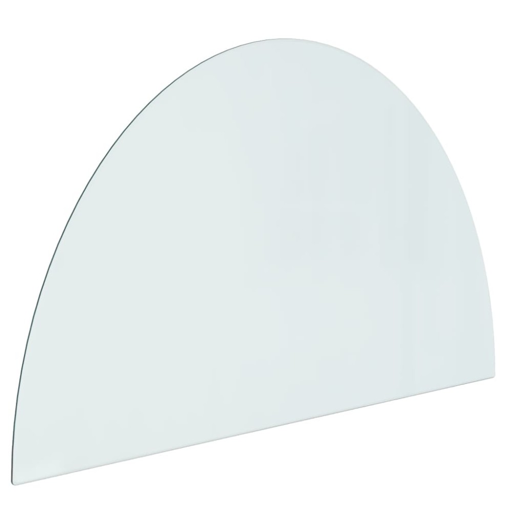 vidaXL Placă de sticlă pentru șemineu, semi-rotundă, 1000x600 mm