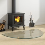 vidaXL Placă de sticlă pentru șemineu, semi-rotundă, 1000x600 mm vidaXL Placă de sticlă pentru șemineu, semi-rotundă, 1000x600 mm