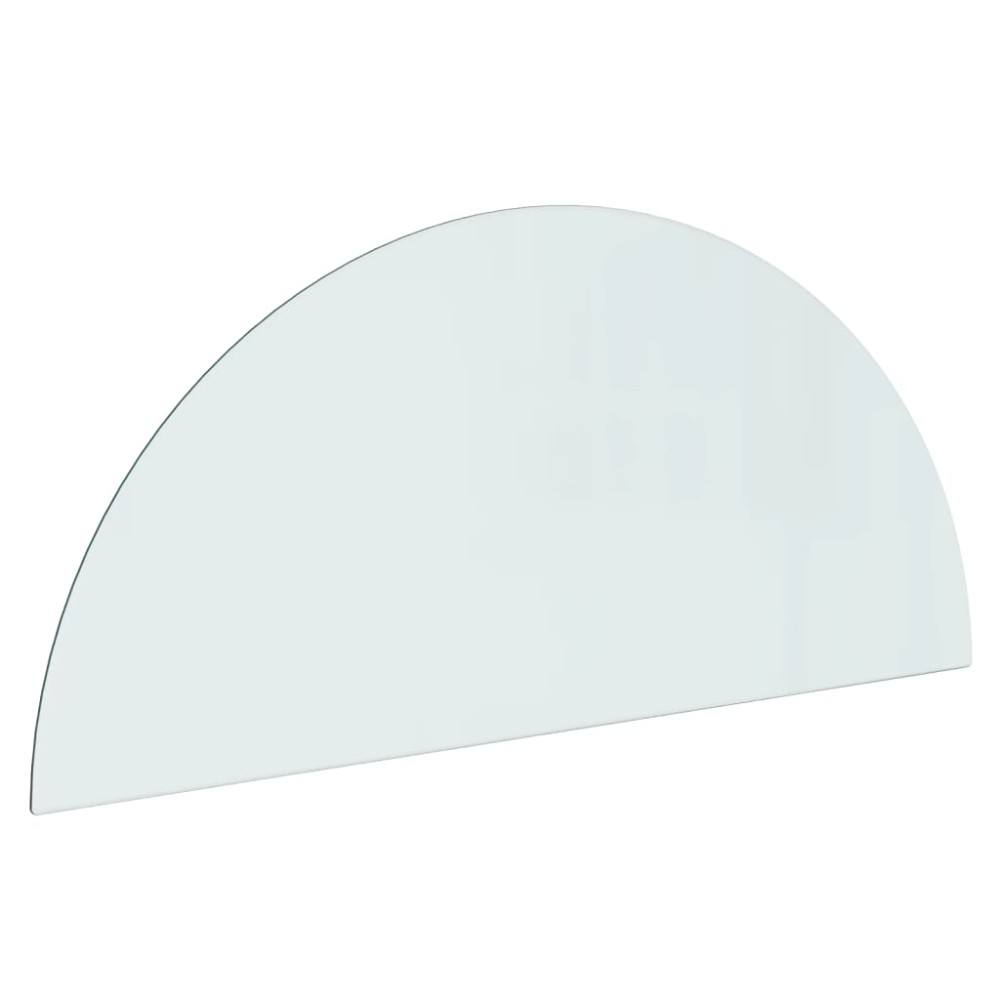 vidaXL Placă de sticlă pentru șemineu, semi-rotundă, 1200x500 mm