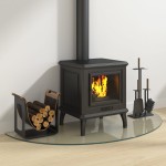 vidaXL Placă de sticlă pentru șemineu, semi-rotundă, 1200x500 mm