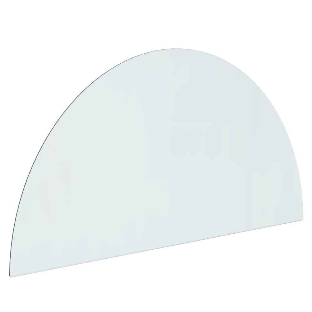 vidaXL Placă de sticlă pentru șemineu, semi-rotundă, 1200x600 mm