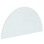 vidaXL Placă de sticlă pentru șemineu, semi-rotundă, 1200x600 mm