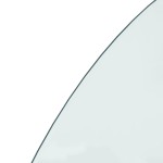 vidaXL Placă de sticlă pentru șemineu, semi-rotundă, 1200x600 mm
